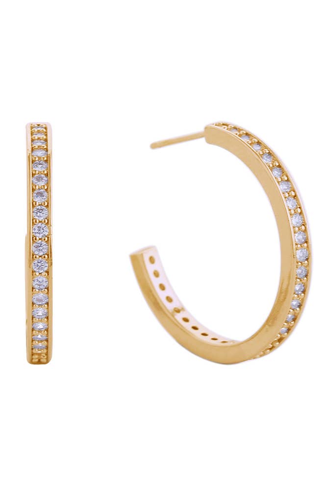 Hana – Engroshandel Hoops – 14K Daily CZ Pave Hoop Post ørering1