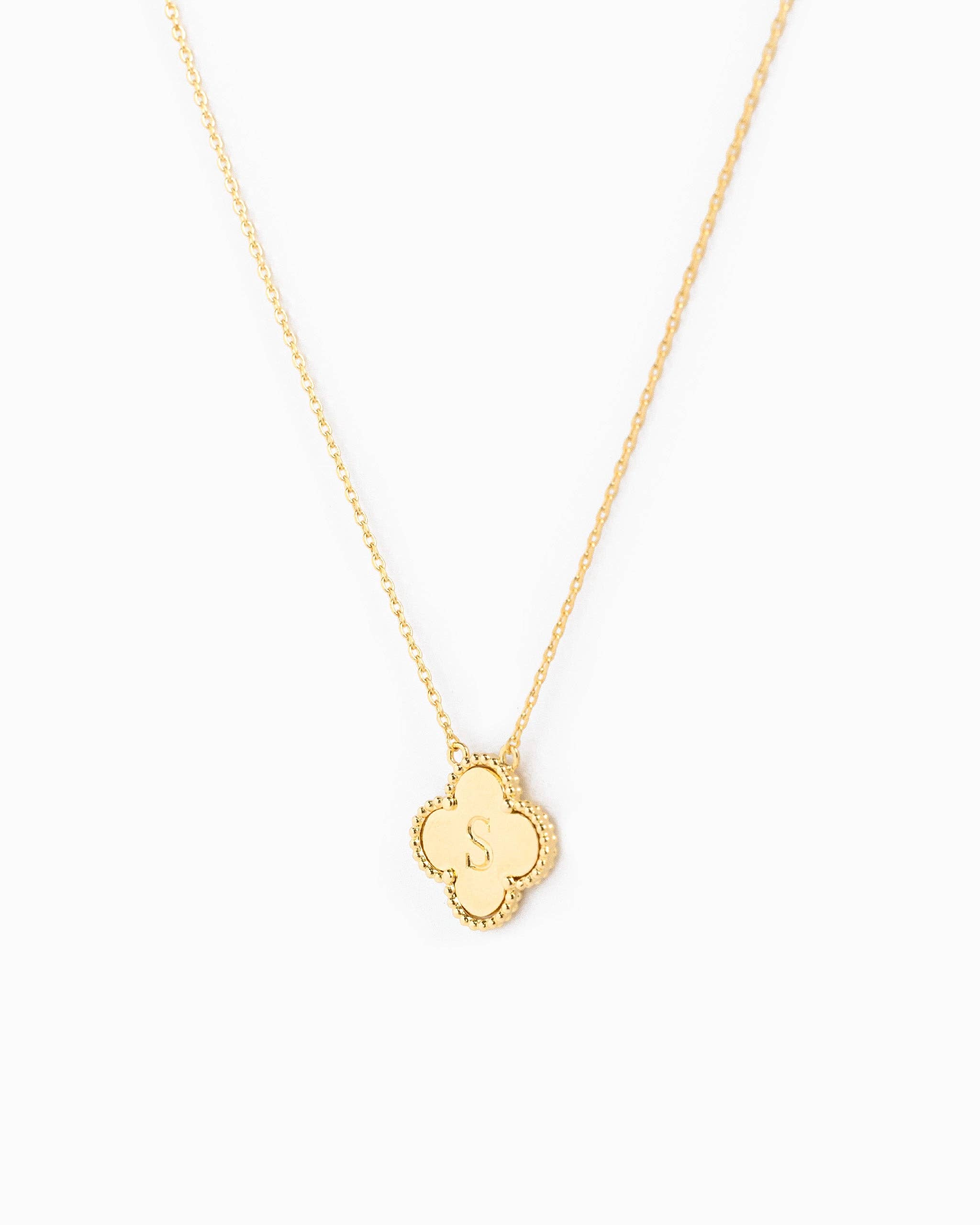 Sessori - Wholesale Pendant/Charm Necklace - Clover Letter Initial Pendant Necklace28