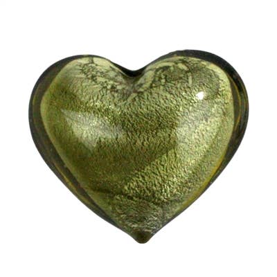 Venetian Glass Heart - Olive/Gold and other Purchase Wholesale murano. Free Returns & Net 60 Terms on Faire trending on Faire.