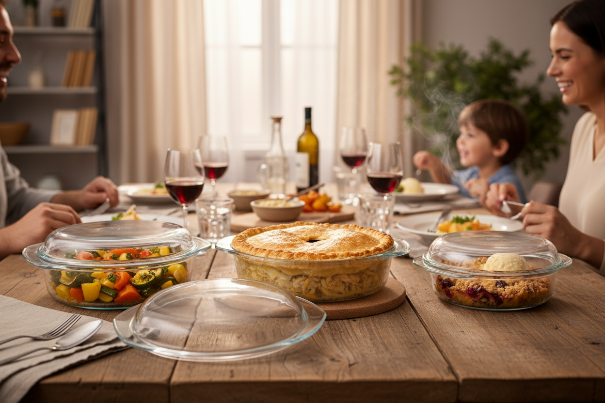 Kadra Kitchenware - Wholesale Baking Dish - Simax 6pc Round Casserole Set with Glass Lids 0.75-1.5 Qt1