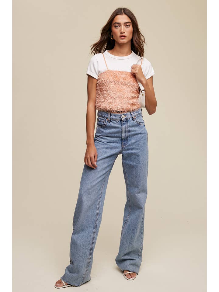 Listicle - Wholesale Camisole - Women's - Metallic Eyelash Knit Cami Top LT13153