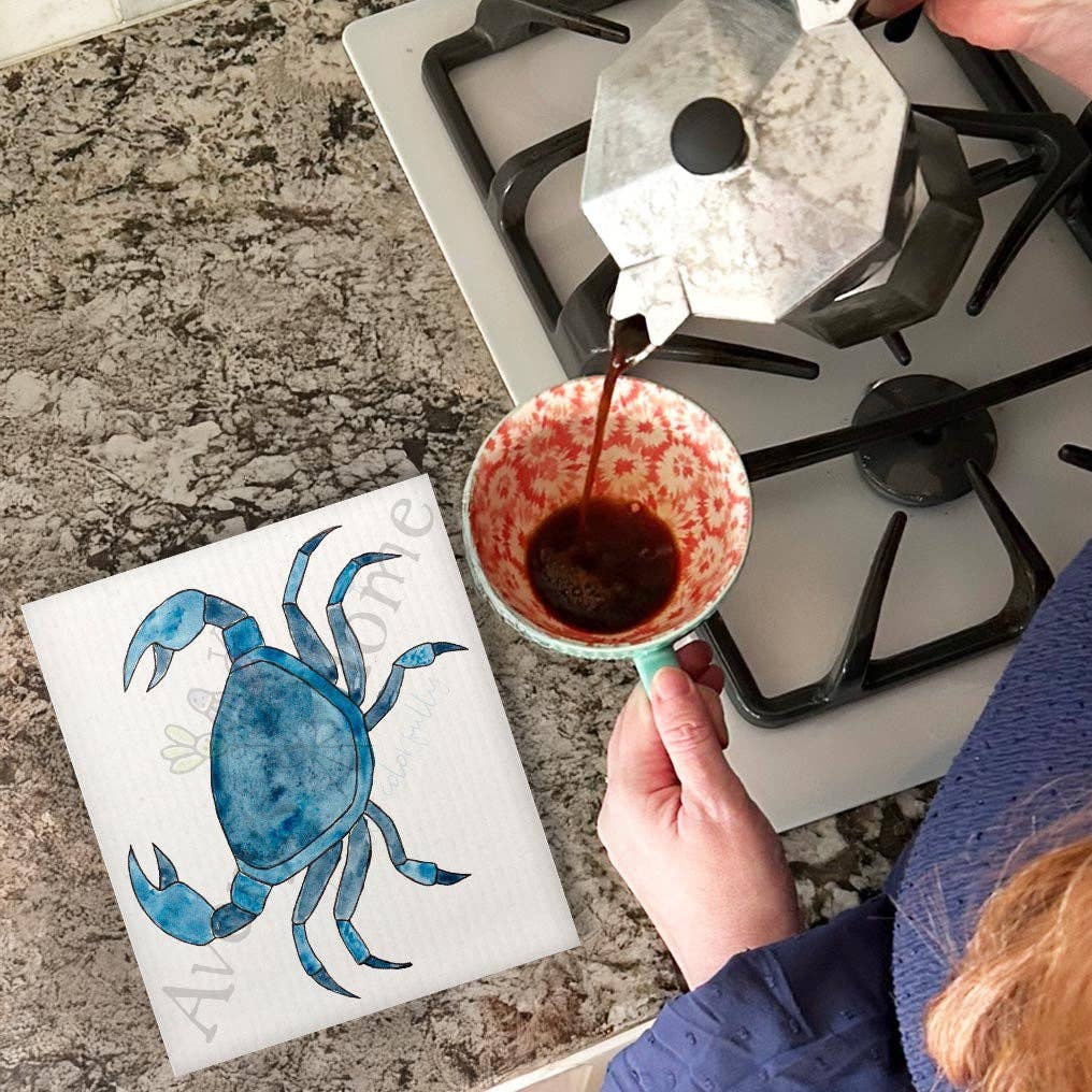 Avery's Home - Wholesale Dishcloth - Navy Stone Crab Swedish Dishcloth1