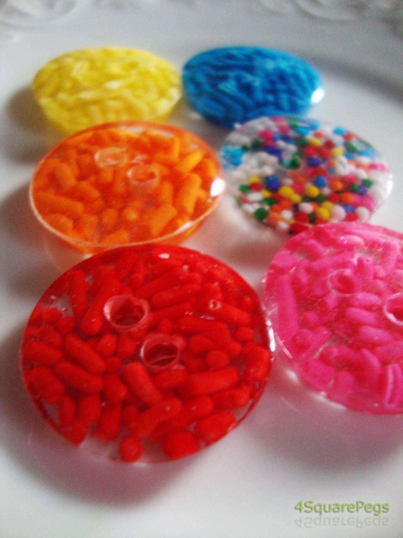 ButtonTHIS - Wholesale Craft Supplies - Handmade Resin Buttons, Rainbow Sprinkle Buttons, Buttons for Sewing, Craft Supplies, Buttons for Cardigan, Unique Buttons for Knitting DIY5