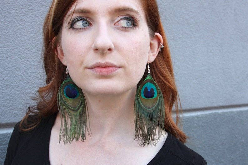 daniAWESOME - Wholesale Dangle Earrings - Peacock Feather Earrings 2