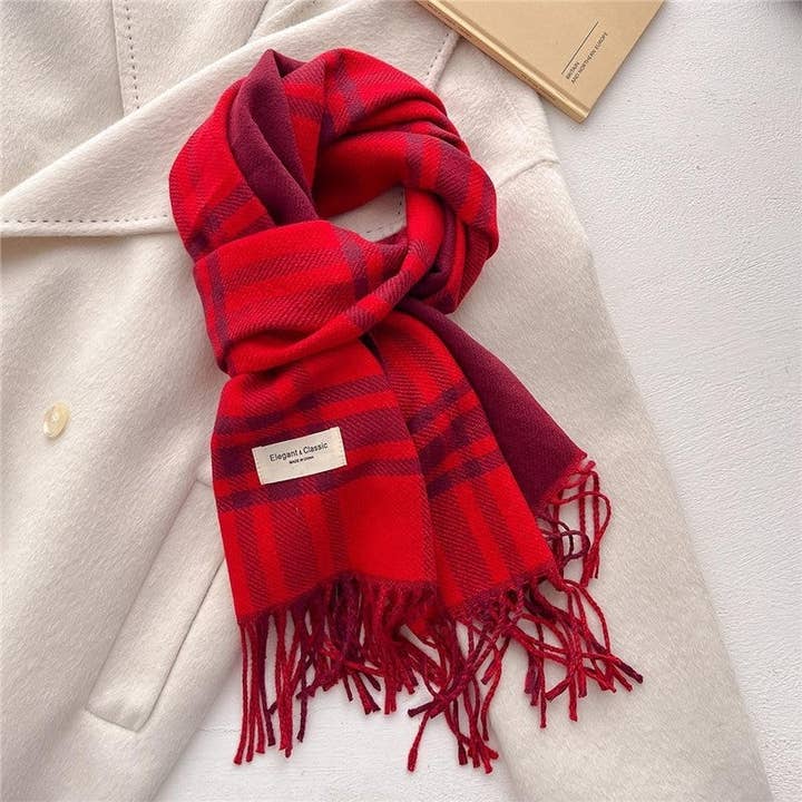 Tassel Scarf With Double-Sided Faux Cashmere And Contrast Printing for wholesale by UZ Wholesale Store