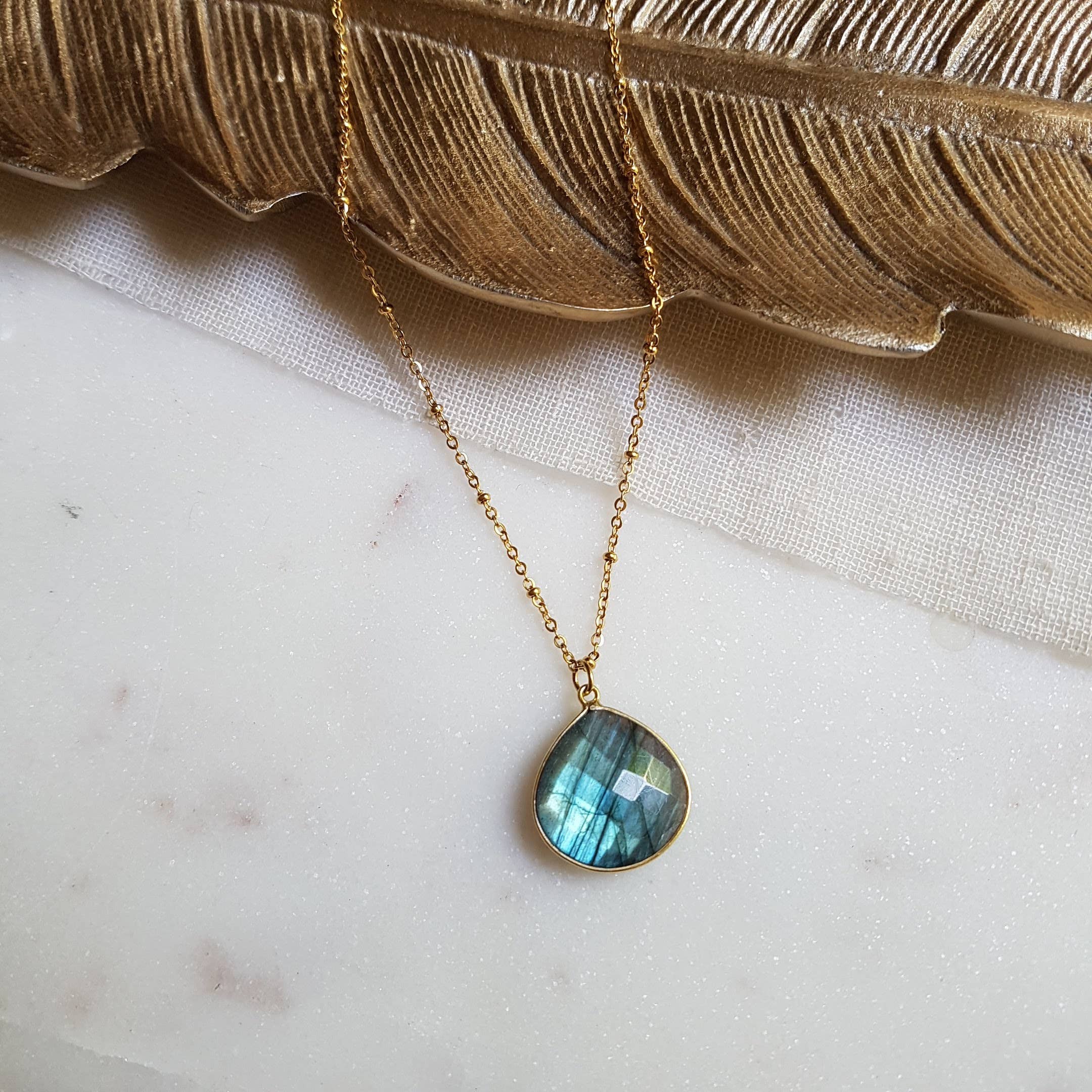 GINANDGER - Wholesale Pendant/Charm Necklace - COLLIER JUSTINE LABRADORITE6