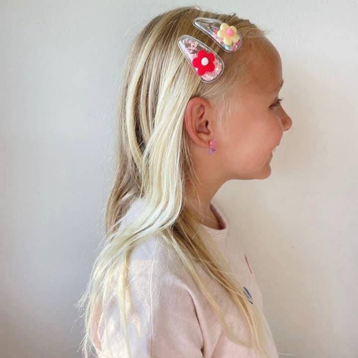 Eggy Cakes - Wholesale Hair Clip - Kids - Flower Confetti Shaker Hair Clips1