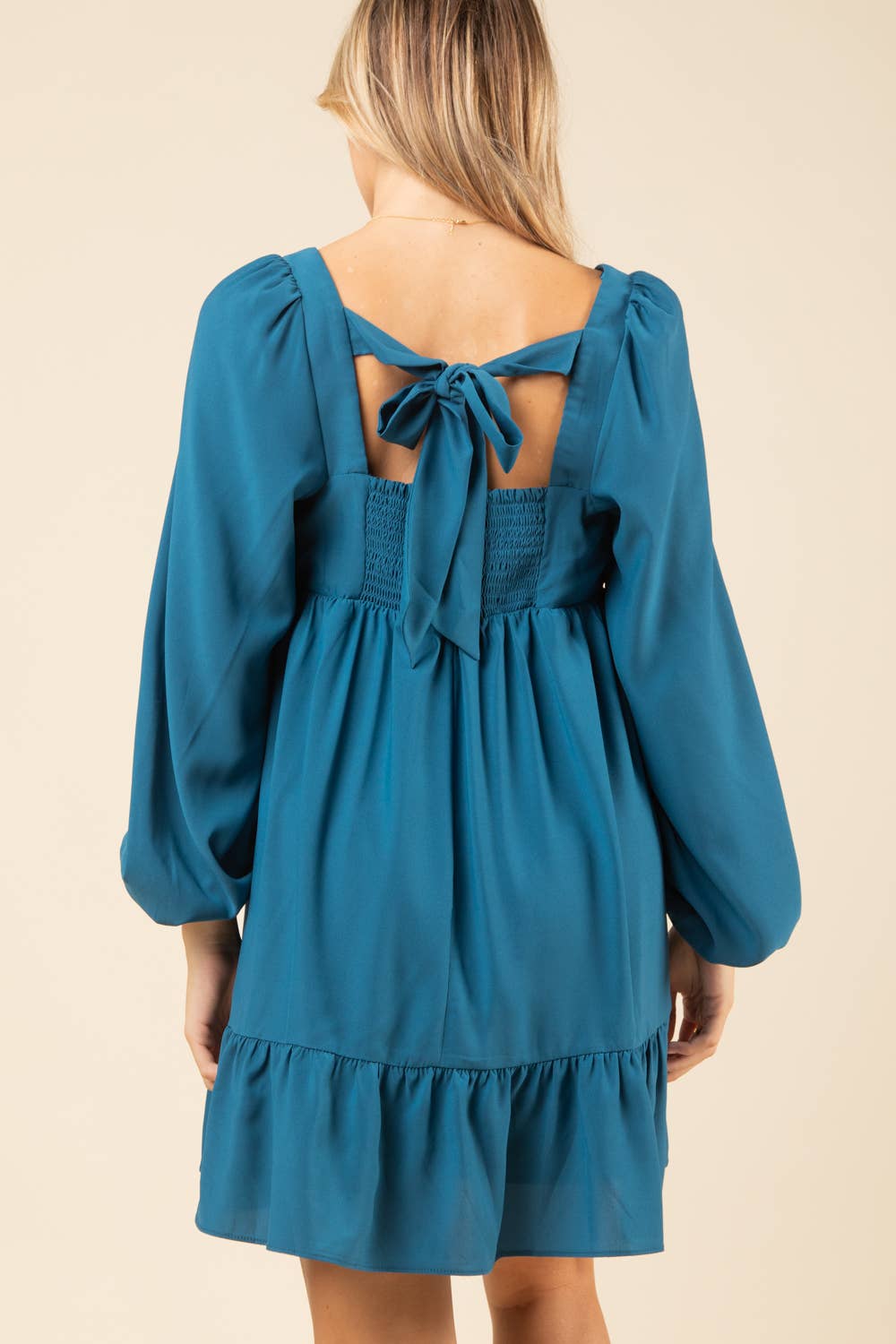 VERY J – Engroshandel Kjole - Dame – ND31020-buste plisseret rygløs feriefestminikjole6