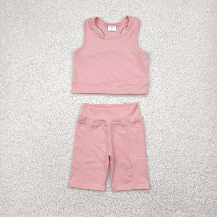 Aier Wholesale - Wholesale Top & Short Set - Kids - Sibling Baby Girls Athletic Active Wear Top Shorts Clothes Sets