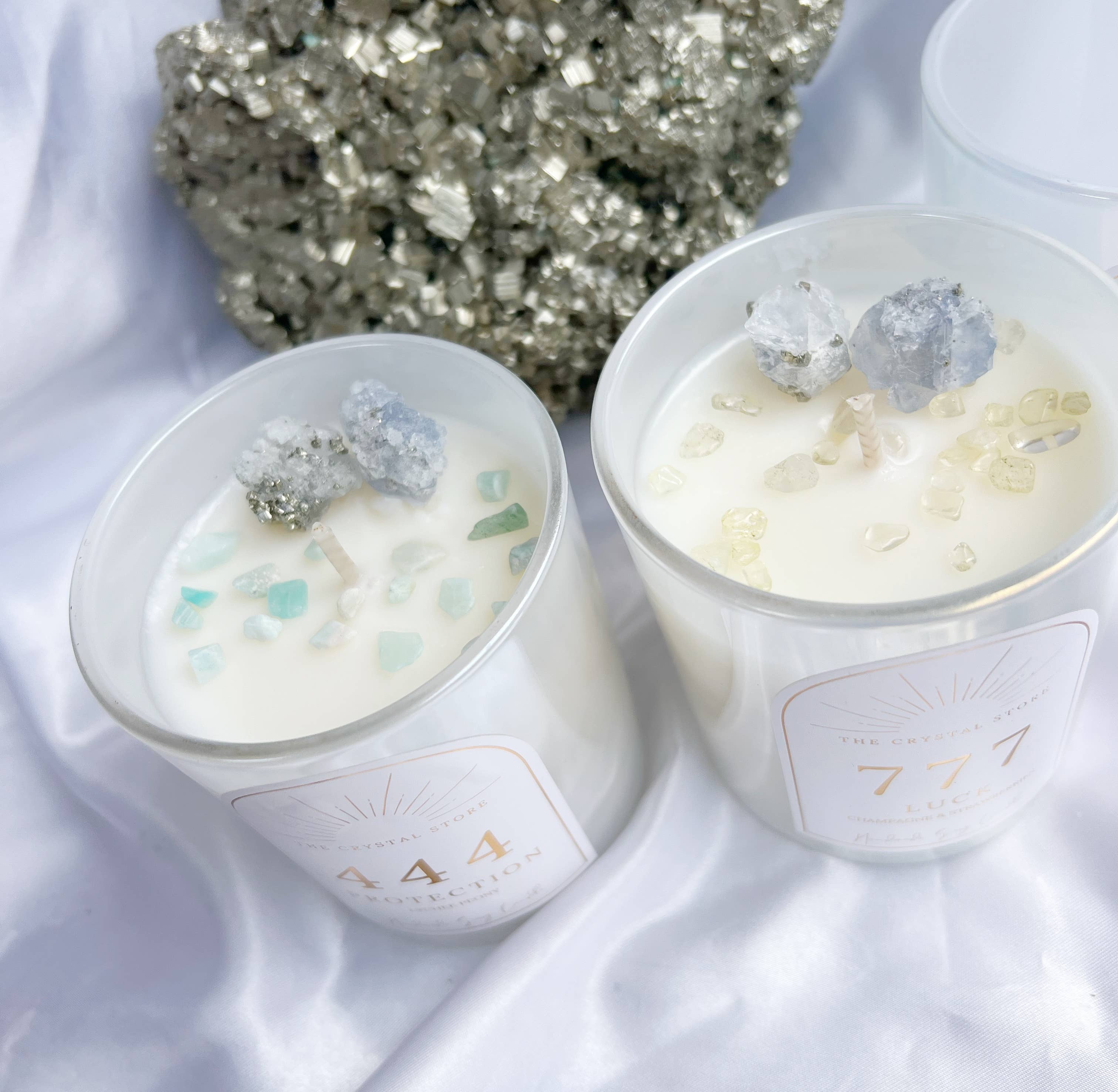 The Crystal Store - Wholesale Jar/Filled Candle - Manifest Angel Number Crystal Candles4