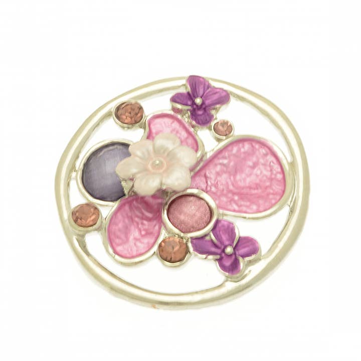 Purple Sparkle Flower Magnetic Brooch for wholesale by Miss Milly Limited