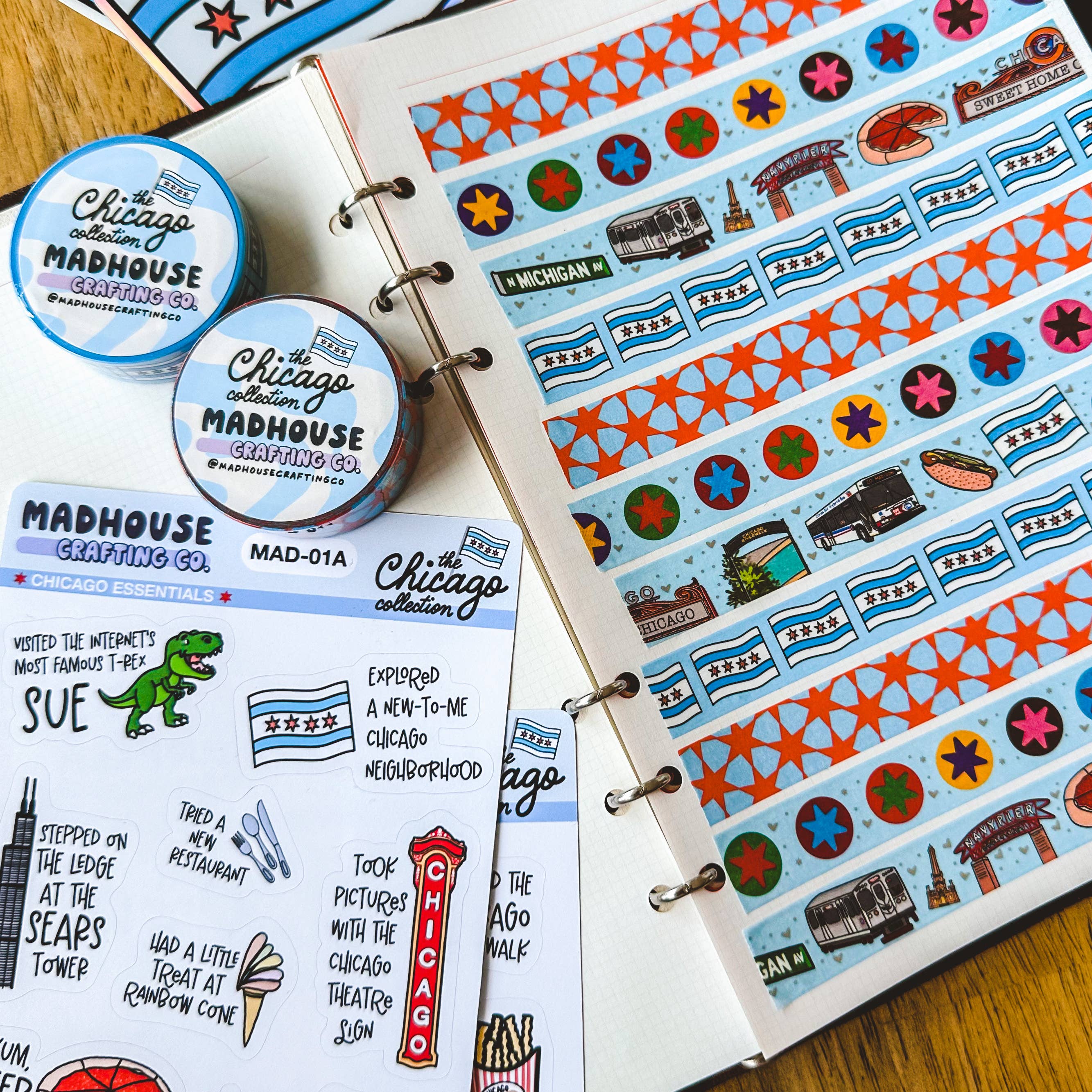 Madhouse Crafting Co. - Wholesale Washi Tape - Sweet Home Chicago - Silver Foil Washi Tape, the Chicago Collection - 15mm3