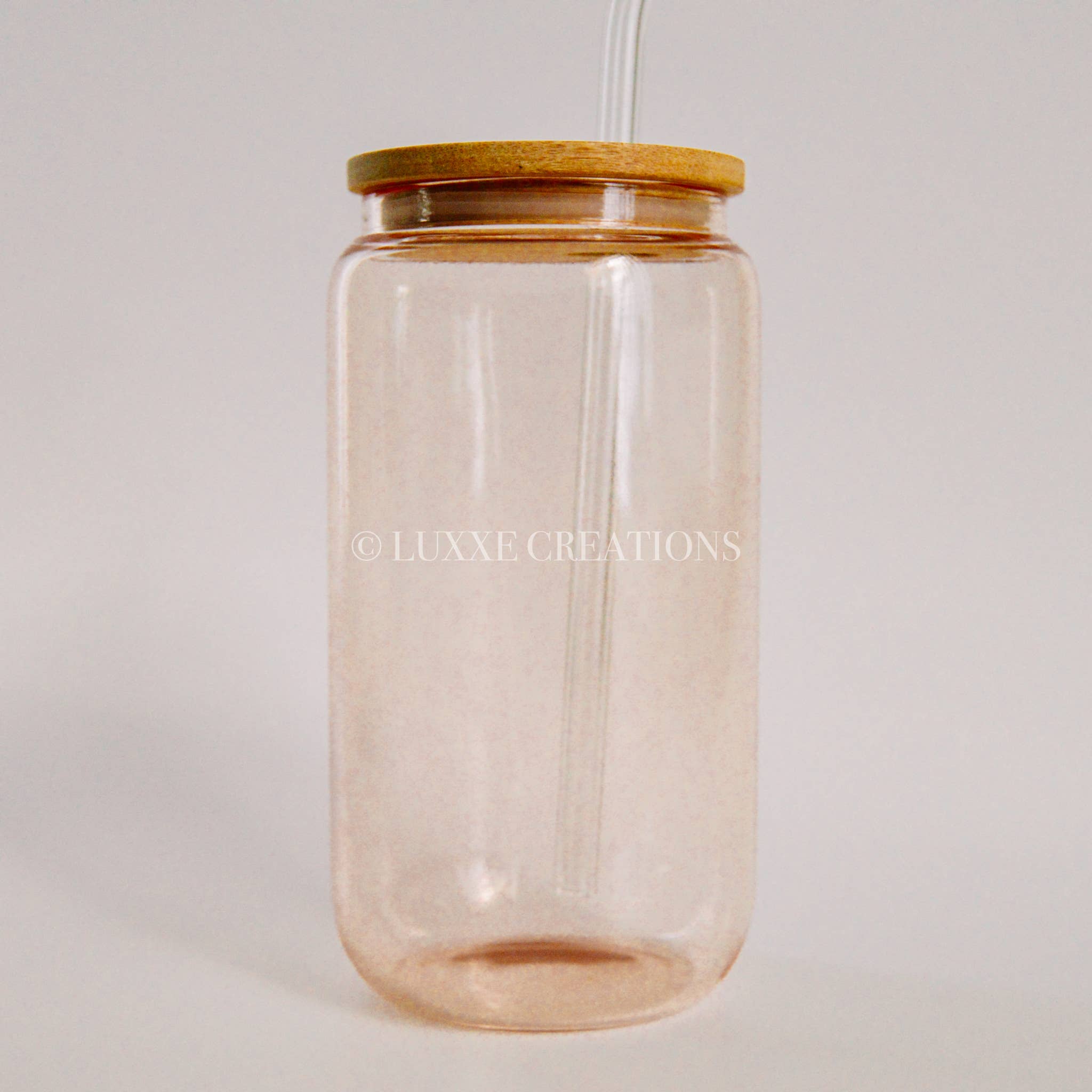 Luxxe Creations Collection - Wholesale Drinking Glass/Cup - Glass Can16oz Pink Sublimation Tumbler1