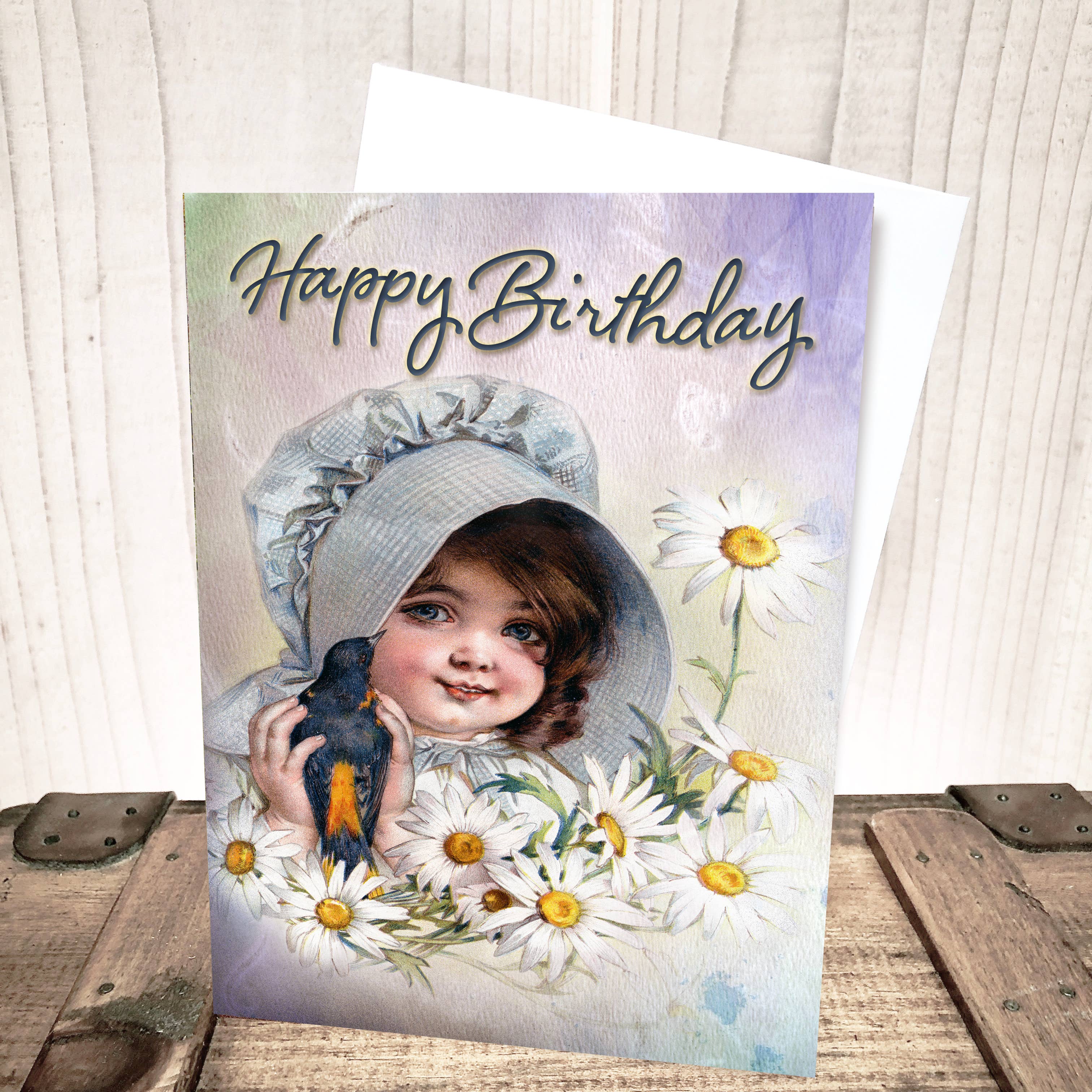 Yesterday's Best - Wholesale Birthday Card - Girl and Daisy Birthday Card0