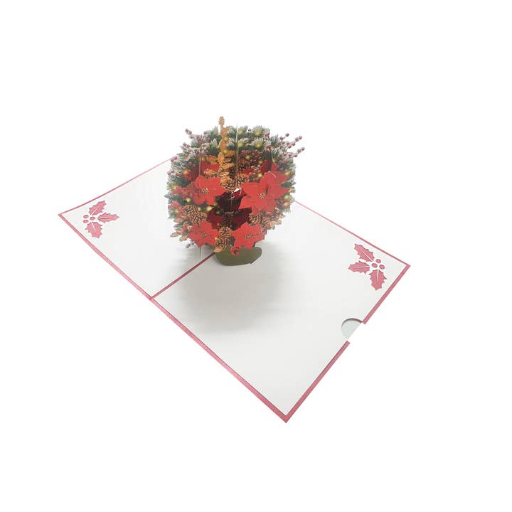PopUp 3D Christmas Wreath Greeting Card for wholesale by RF Distribution