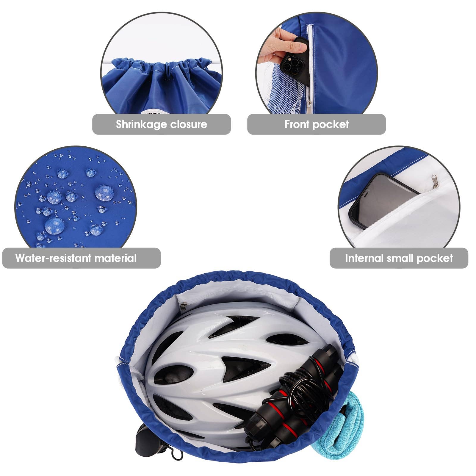 wandf - Vente Sac à cordon de serrage – unisexe - Sac à dos à cordon WF6038 Sports Gym avec poches en maille31