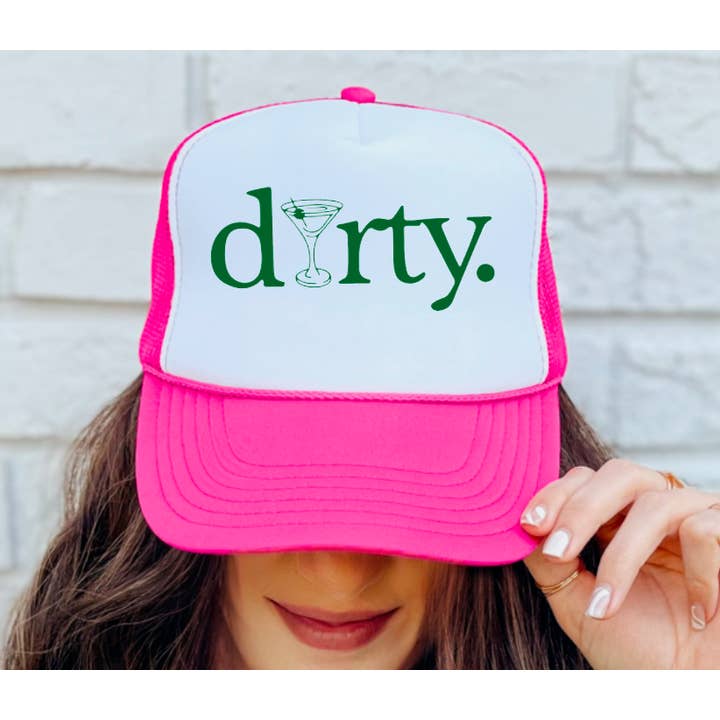 Casquette Trucker Script Cocktail Martini Sale Préppy pour la vente par Gia Gifts Boutique