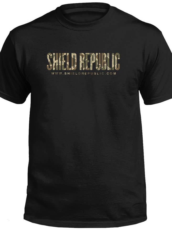Shield Republic Duck Camo Banner Text (Front) for wholesale by Shield Republic