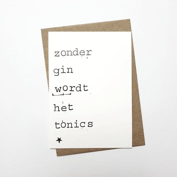 By Mar Postcards – wholesale Vykort – Utan gin blir det tonic.