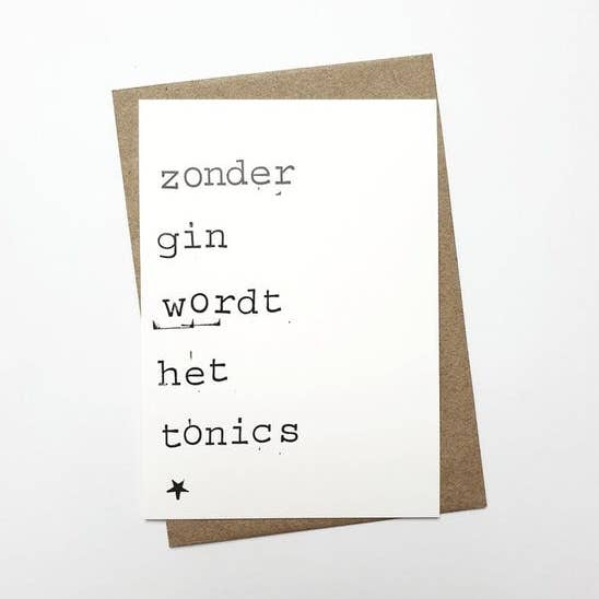 By Mar Postcards – wholesale Vykort – Utan gin blir det tonic.0
