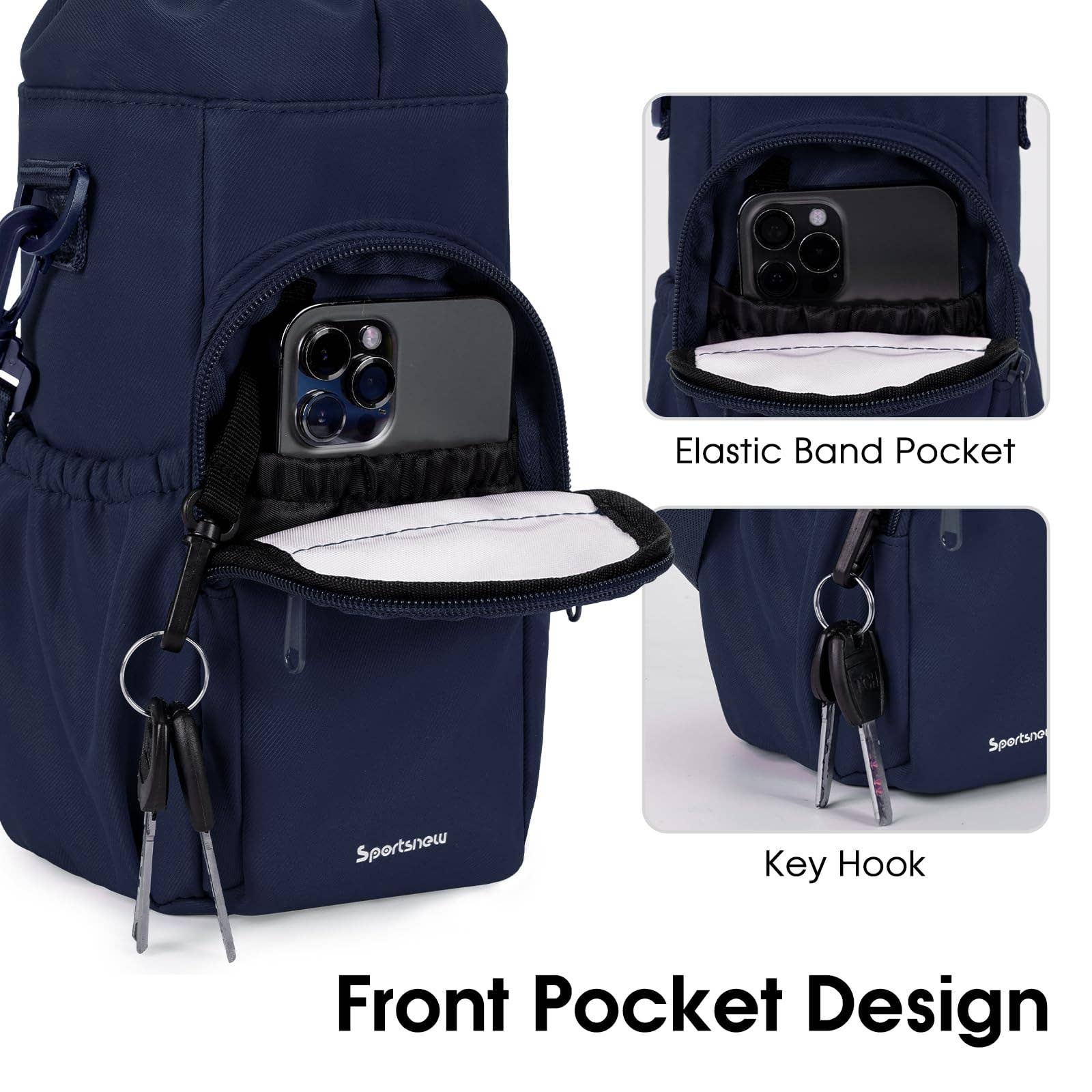 wandf - Wholesale Bottle Rack/Holder - Insulated Water Bottle Holder with Strap and Phone Pocket47