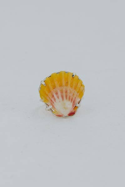 Wings Hawaii - Wholesale Cocktail/Statement Ring - Prong Set Sunrise Shell Ring - SS2