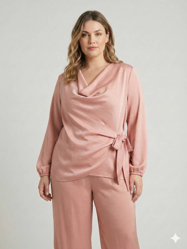 Plus Size - Chic Blouse with Puff Sleeves for wholesale by C'MELODIE