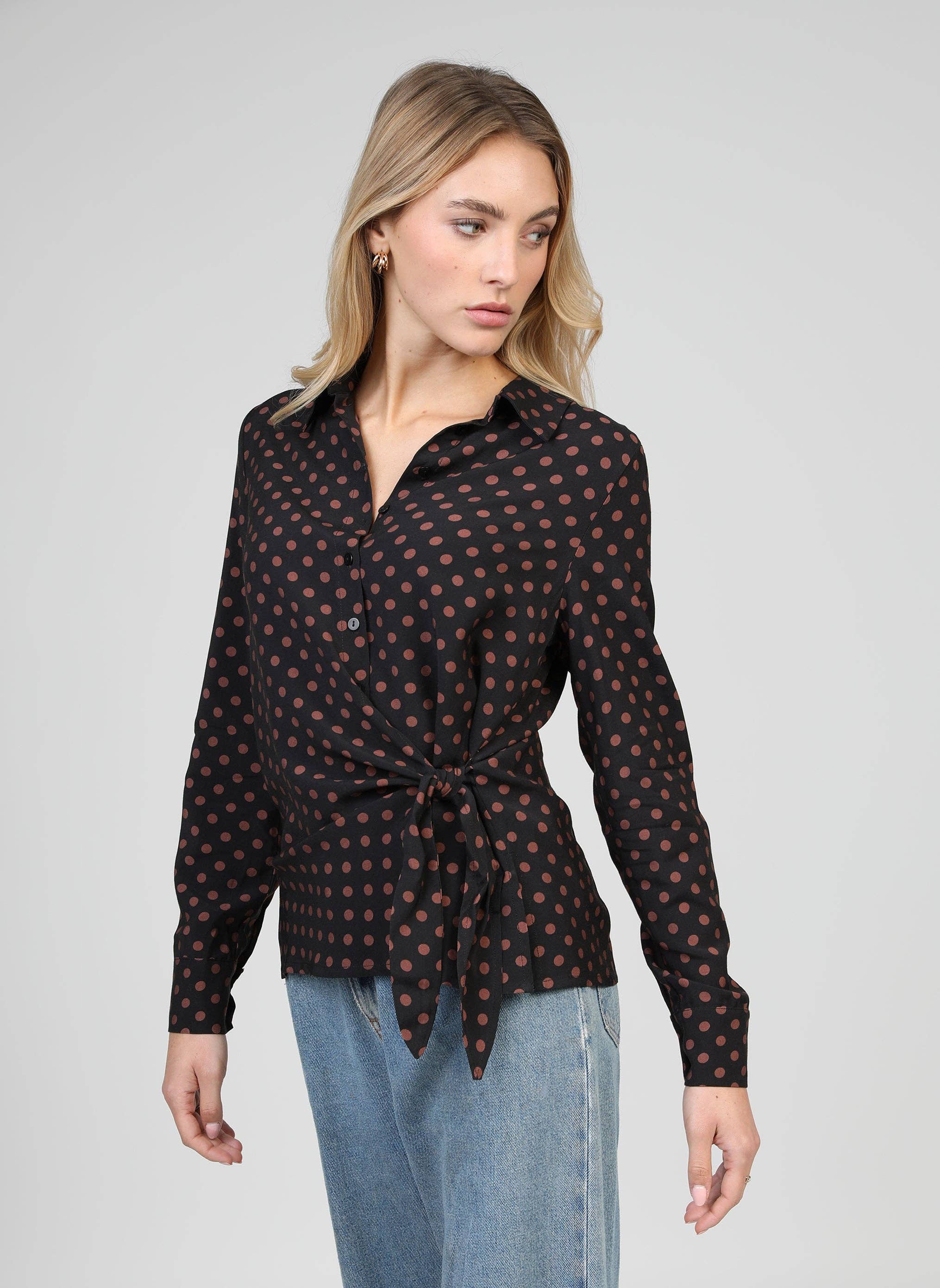 An'ge - Wholesale Blouse - Women's - KAVIRA BLOUSE brown palinto1