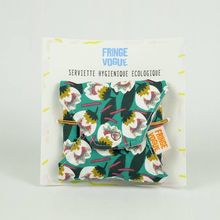 Fringe Vogue - Wholesale Tampon - Wasbaar maandverband - nimf patroon groen1