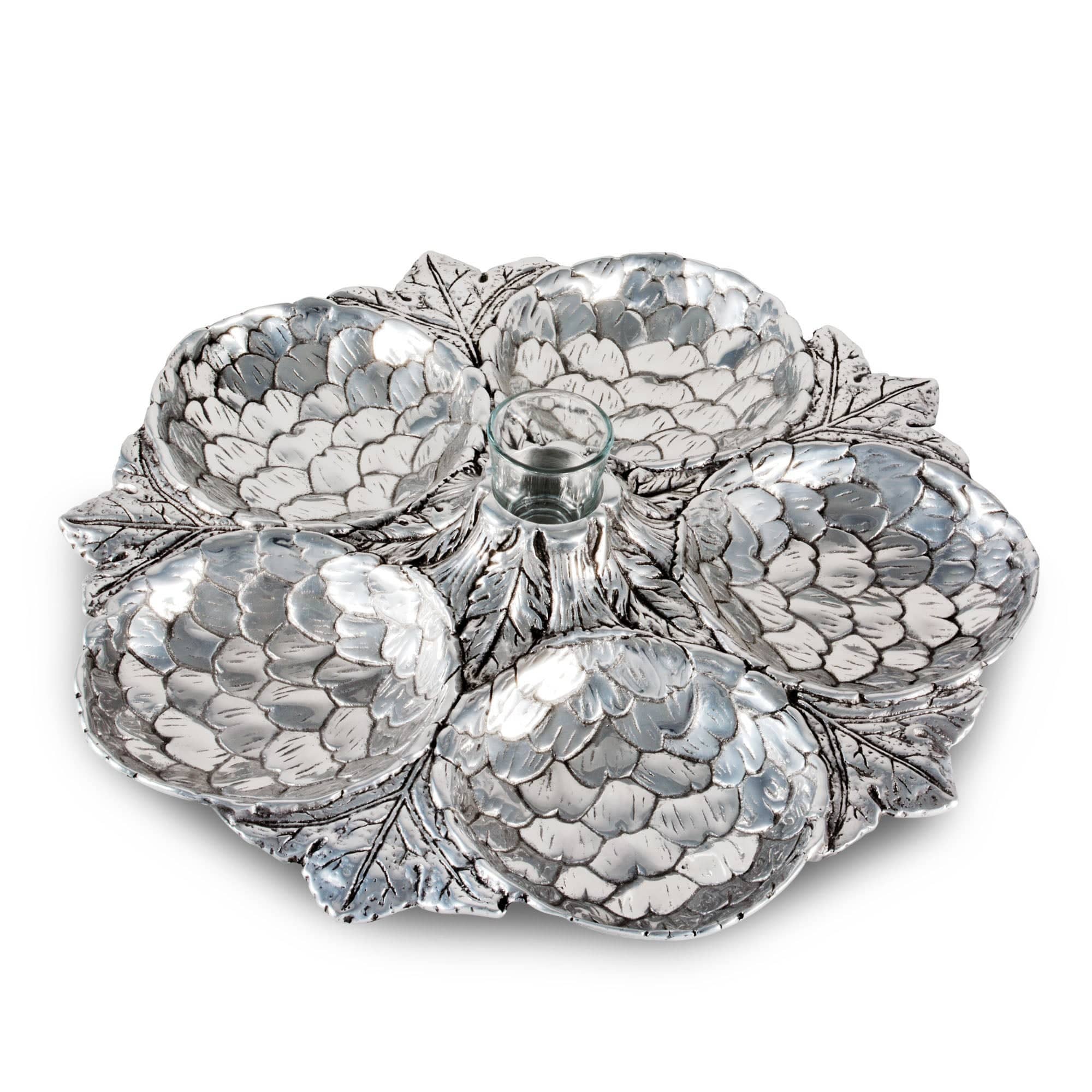 Arthur Court – wholesale Serving tray – Artichoke 5 Section Snack Tray0