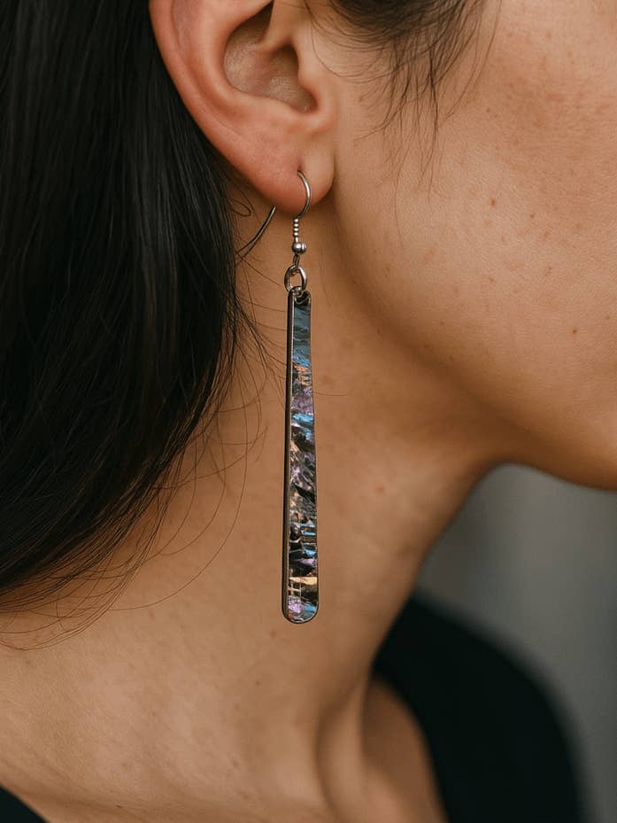 Hanging Abalone Shell Earrings for wholesale by Enchanted Soul