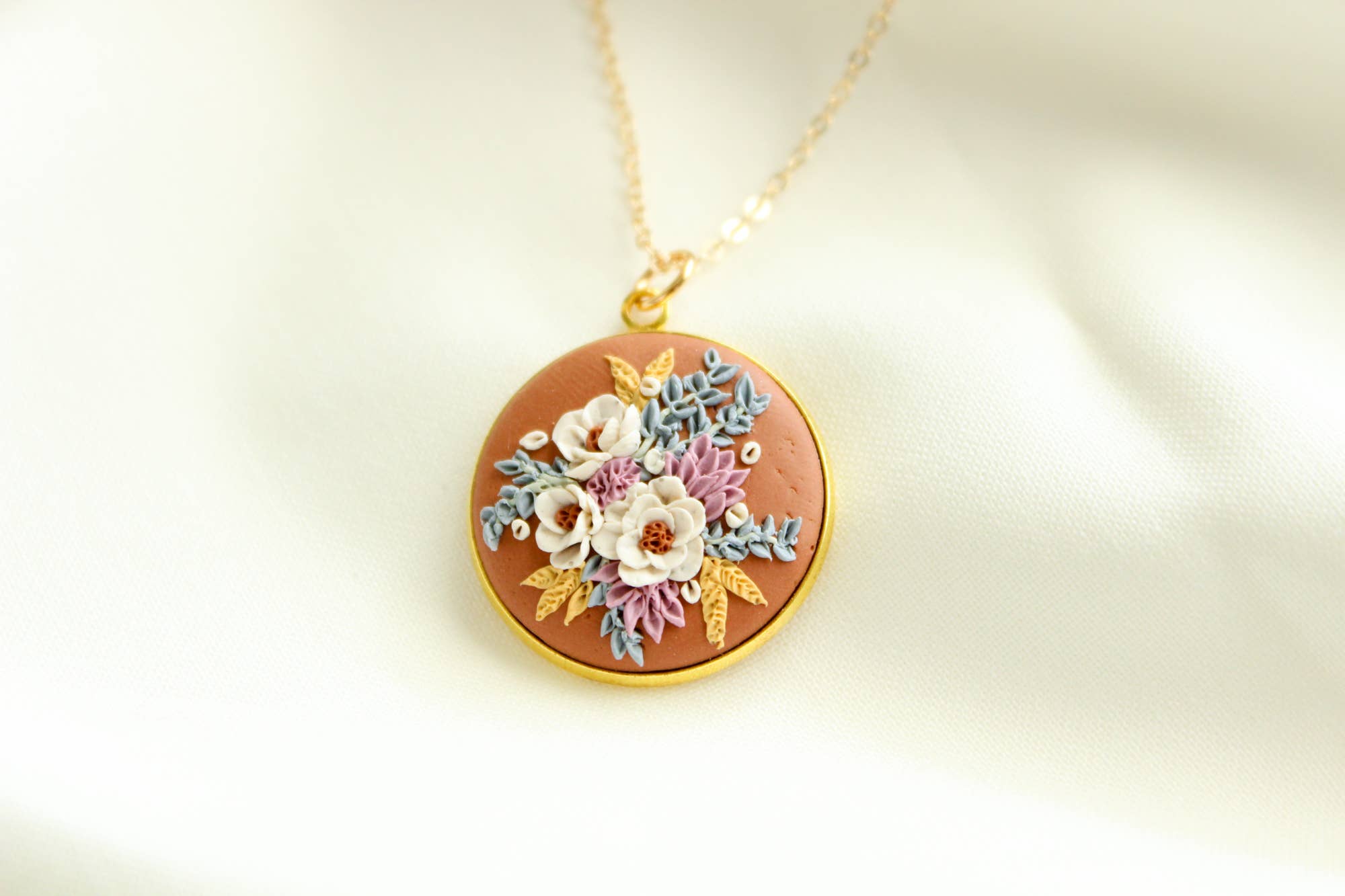The Watermark Design - Wholesale Pendant/Charm Necklace - Wildflower Bouquet Necklace4