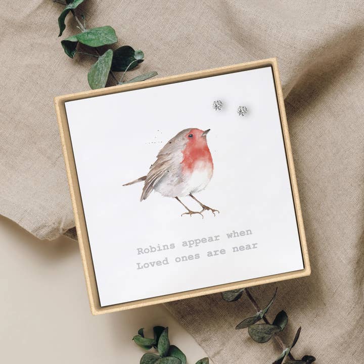 Silver Studs - Silver Crystal Stud Earrings - Sympathy Card for wholesale by Crumble & Core