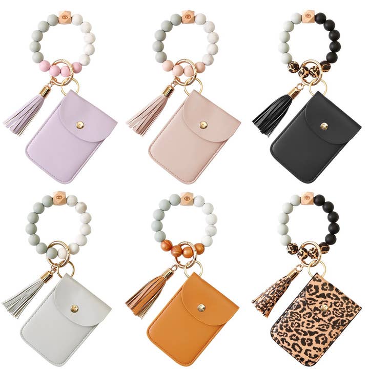 Sparkle Being - Wholesale Keychain Bracelet - Silicone Bracelet Card & Coin Purse - Keychain Wallet (Laura
