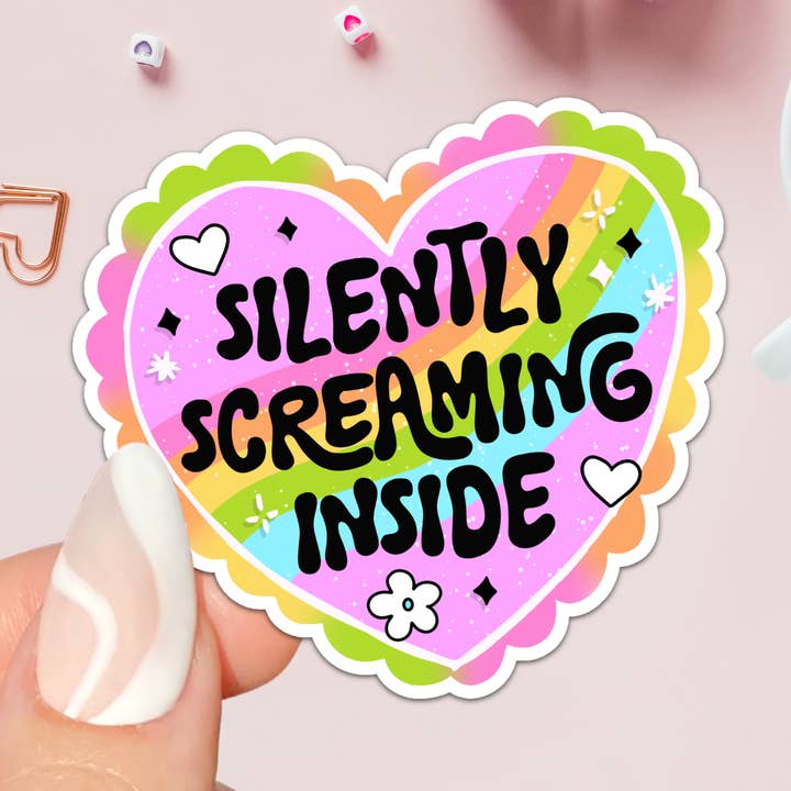 Pegatinas de Gritando Silenciosamente por Dentro / Muerto por Dentro para venta al por mayor de Kenjia Quotes