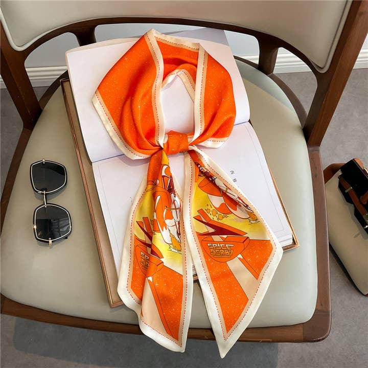 ACCITY - Wholesale Scarf - Women's - FASHIONABLE DOUBLE-LAYER NARROW SILK HEAD SCARF_CWASC1512