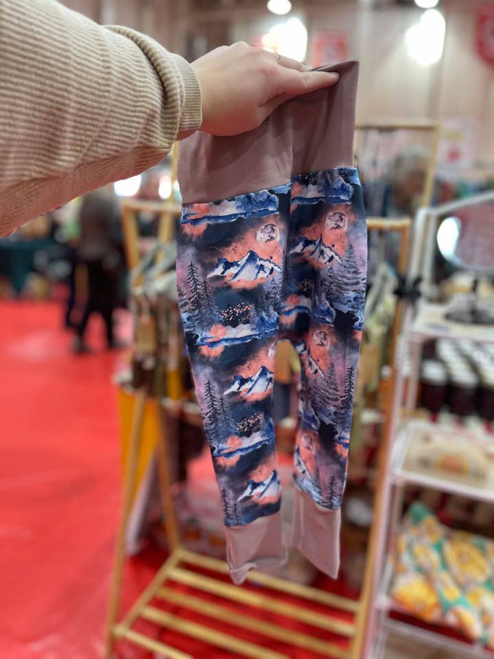 Grow with me Joggers Snowy Mountains Pink Toddlers Baby Pants for wholesale by Radiant Wear