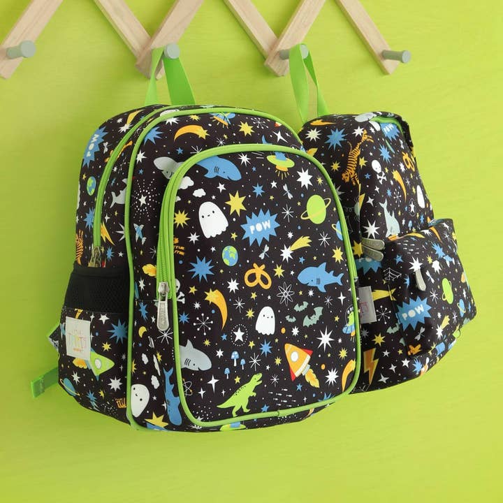 A Little Lovely Company - Vente Sac à dos – enfant - Sac à dos isolé à compartiment frontal pour enfants : Galaxy3