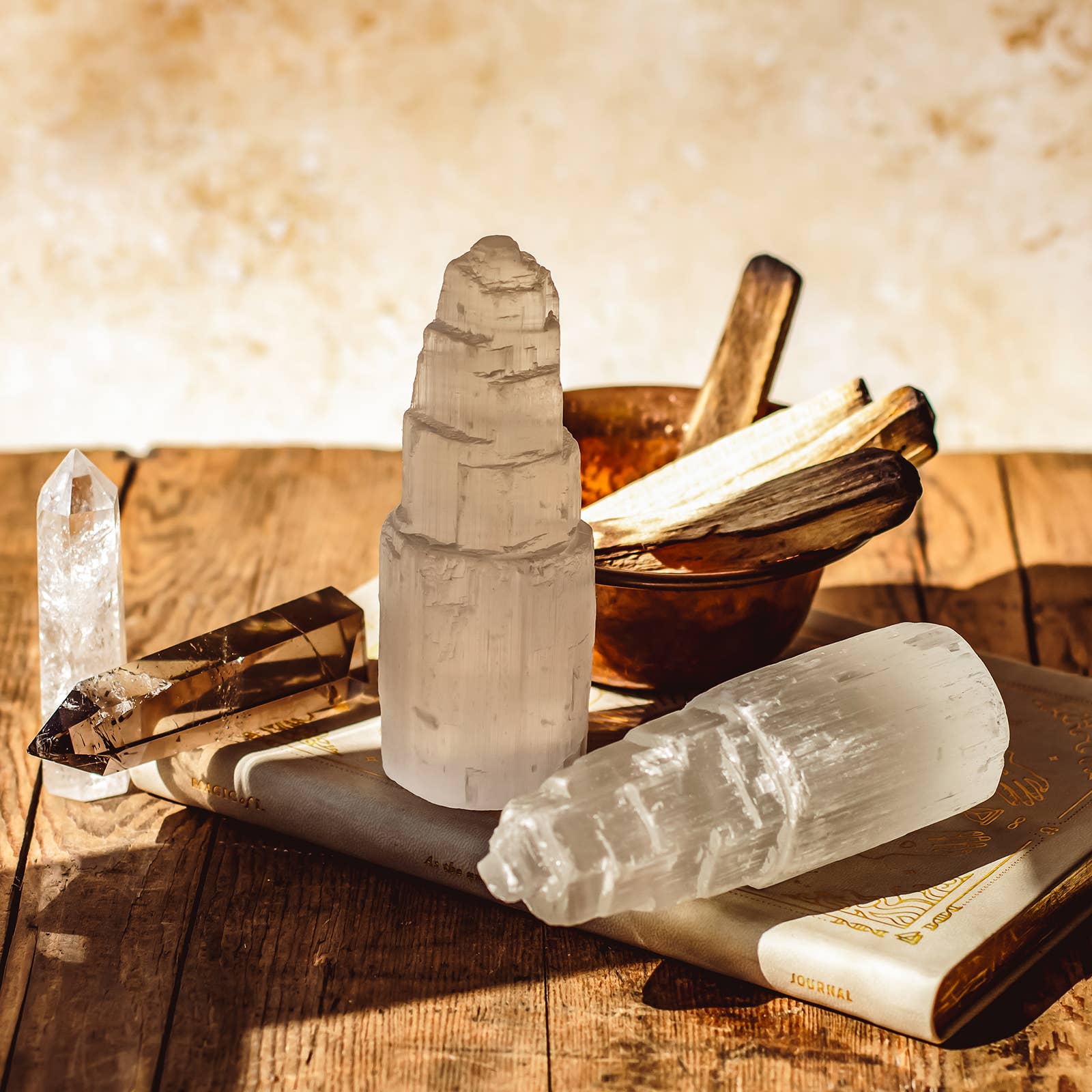 Mindful Living Co. - Wholesale Spirituele steen/kristal - Seleniet Torens – Kristallen (Klein, Medium & Groot)3