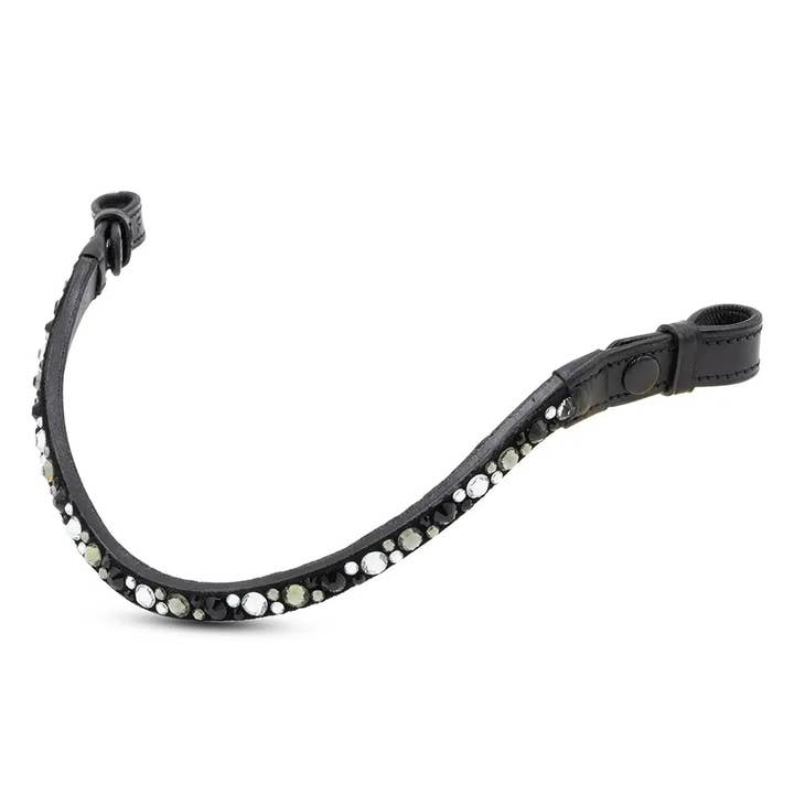 Black Onyx Mist Snap Browband for wholesale by Grewal Equestrian