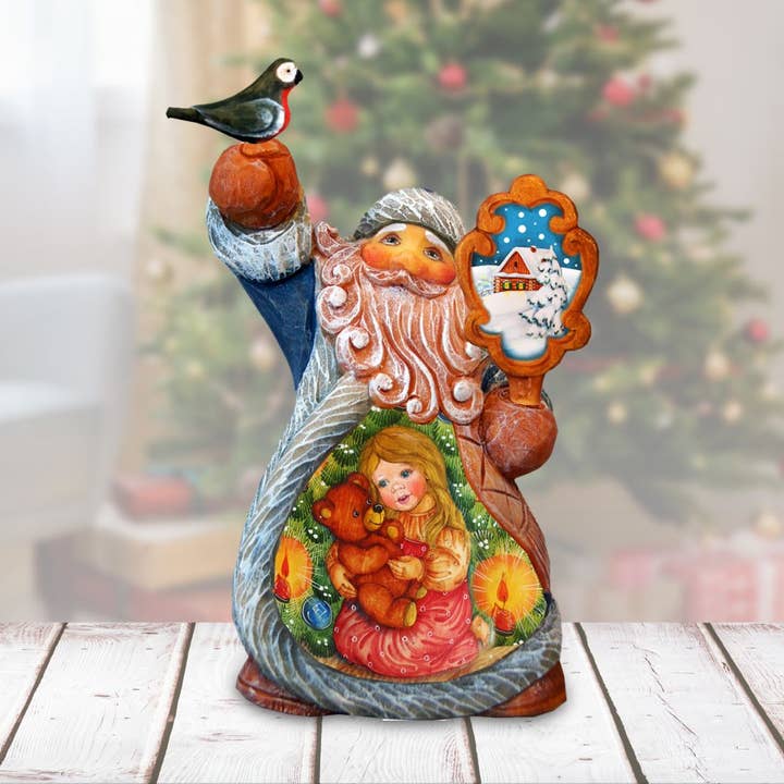 Designocracy - Wholesale Christmas Decoration - Early Friend’s Tiny Tale Santa Christmas Figurine by G. DeBrekht - Christmas Santa Snowman Décor - 561638