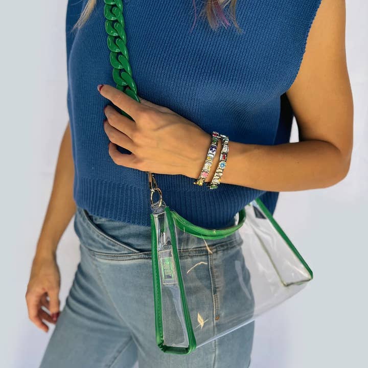Daytrip Stadium Purses - Wholesale Purse Hook/Hanger - Women's - Green Clear Stadium Purse2