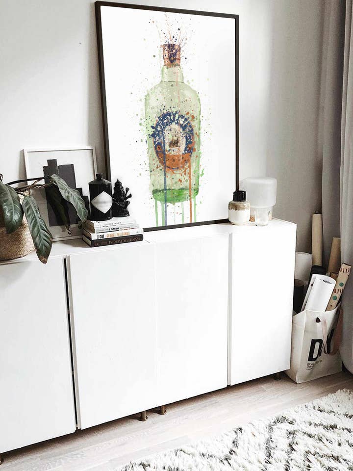 Gin Bottle Wall Art Print 'Zeeglas' voor wholesale door We Love Prints