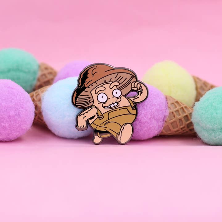 Real Sic – Engroshandel Reversnål/knap – Champignon fyr emalje pin - Funny, Trippy Shroom Dude Pin2