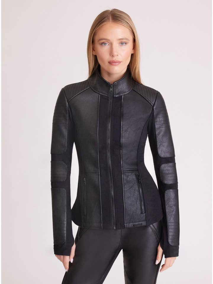 Blanc Noir - Venta al por mayor Chaqueta de cuero - Mujer - Chaqueta Moto JLS con cremallera en la parte delantera