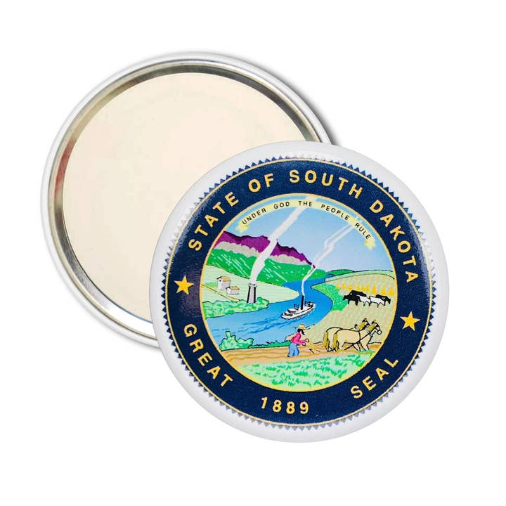 Miroir de sac - Sceau d'État Dakota du Sud - États-Unis pour la vente par Worldwide Souvenirs
