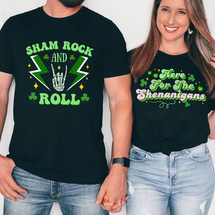 Matching Saint Patrick's Day Couple Shirts for wholesale by Adorb Custom Tees