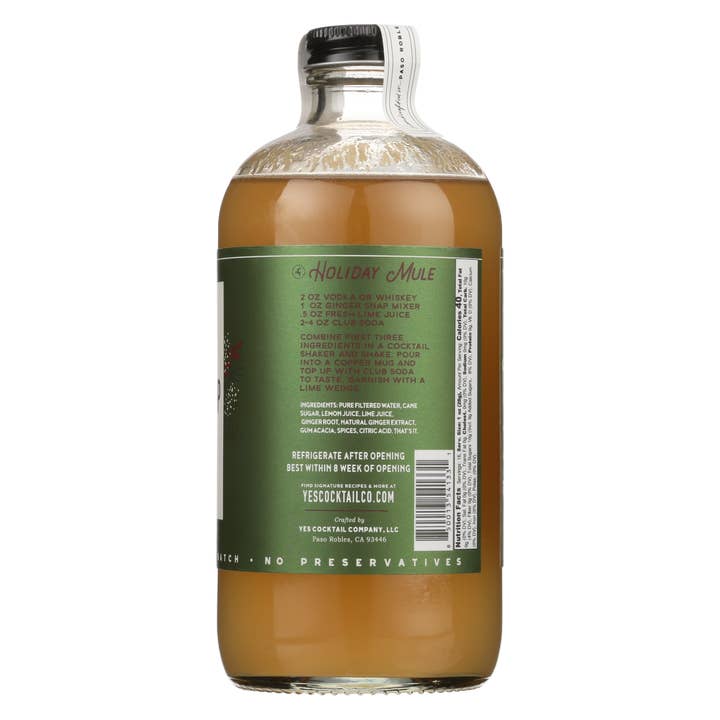 Yes Cocktail Co - Wholesale Cocktail Mix/Syrup - Holiday Seasonal : Ginger Snap Cocktail Mixer1