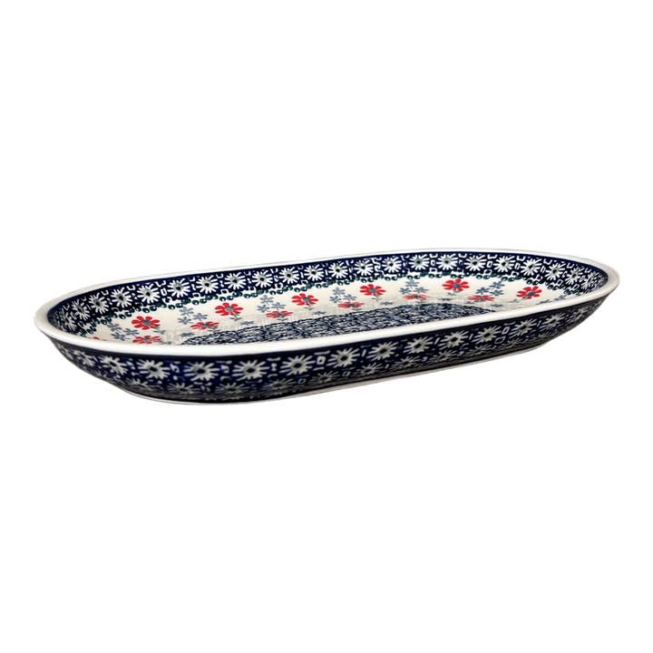Platter, Oval, 8" x 13" in "Summer Blossoms" by Manufaktura | P101T-P232 for wholesale by Polish Pottery Outlet