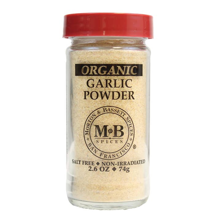 M&B Organic Garlic Powder 2.6 oz for wholesale by Morton & Bassett